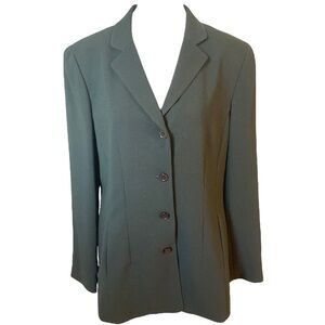Yansi Fugel Dark Green Gray Button down Blazer Size 12
